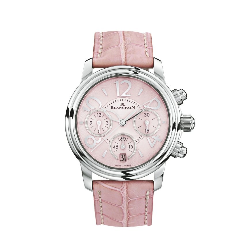 Copy Blancpain Women Watches With Pink Alligator Straps