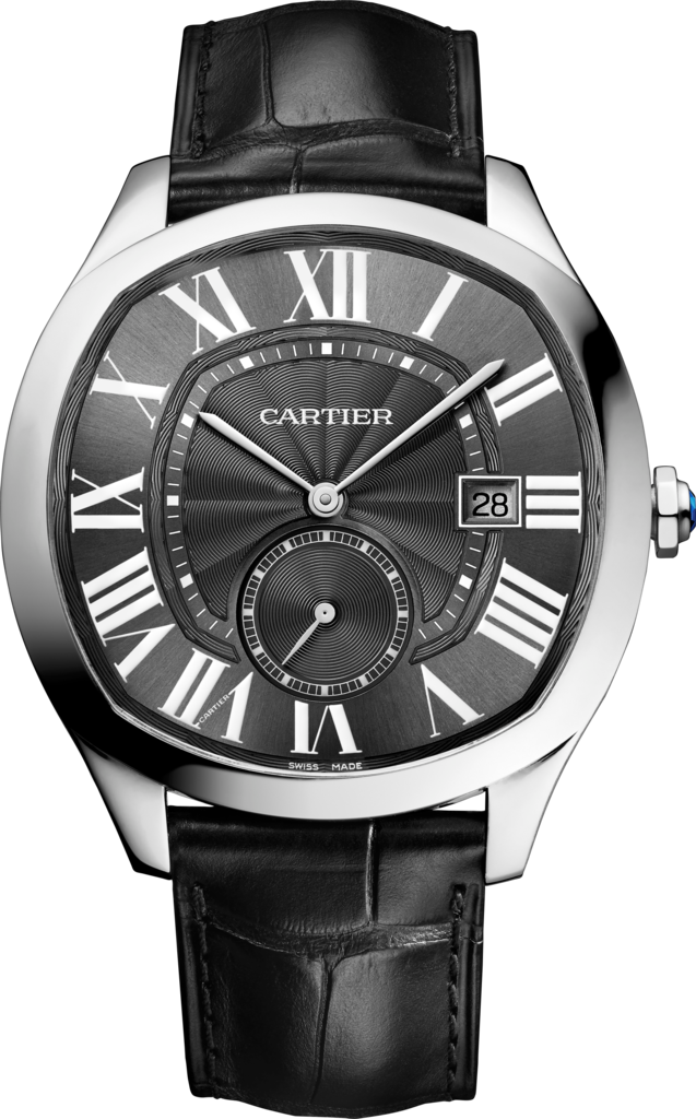 Black Leather Straps Copy Drive De Cartier Watches